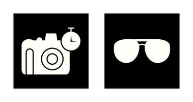 glasses and timer on camera Icon vector