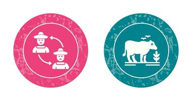 Connect and Cattle Icon vector