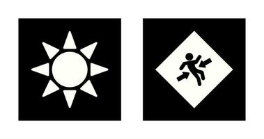 UV radiation and crush zone  Icon vector
