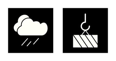 rain and heavy machinery  Icon vector