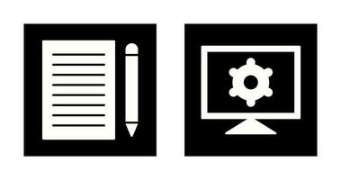 write feedback and computer settings Icon vector