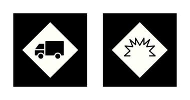 dangerous vehicle and danger of welding  Icon vector