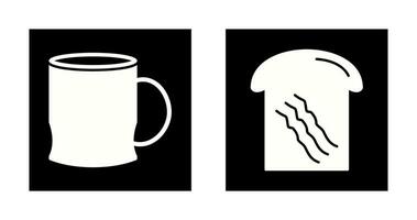 toast and coffee cup  Icon vector