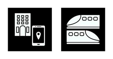 find hotel and train  Icon vector