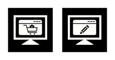 e commerce setting and edit webpage Icon vector