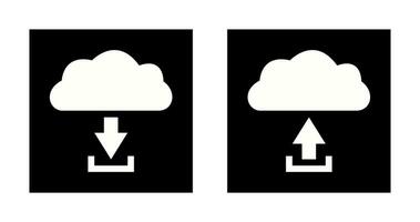 download from cloud upload to cloud  Icon vector