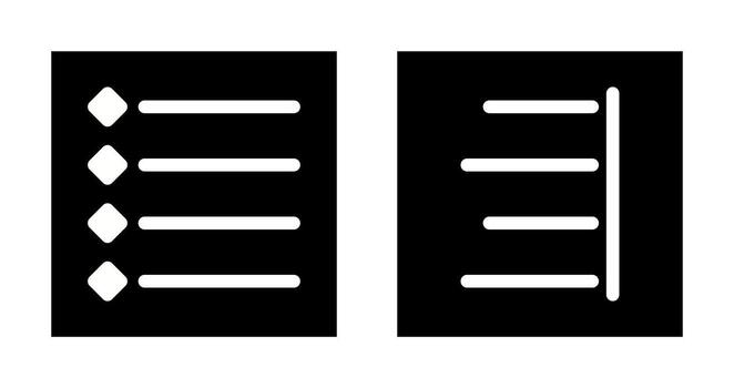 bulleted list and Right align  Icon vector