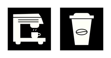 café máquina y café taza icono vector