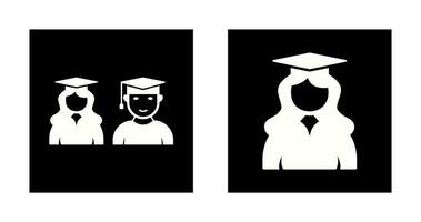 Graduates and Female Graduate Icon vector