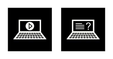 Play Video and Online Exam Icon vector