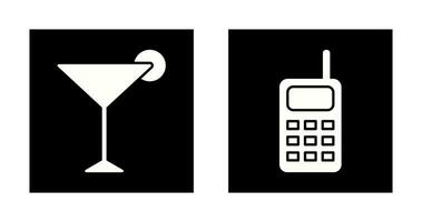 cosmopolitan and walkie talkie Icon vector