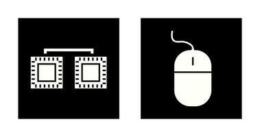 processors connected and mouse Icon vector
