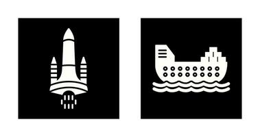 Space Shuttle and Cargo Icon vector