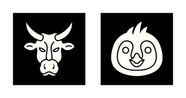 Cow and Penguin Icon vector