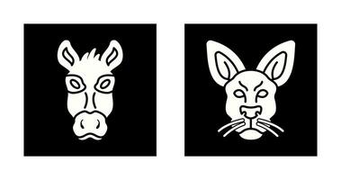 Donkey and Kangaroo Icon vector