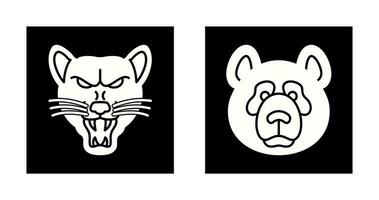 Wolf and Panda Icon vector