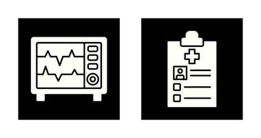 Heart Rate Moniter and Record Icon vector