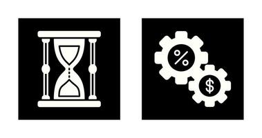 reloj de arena y tarta gráfico icono vector