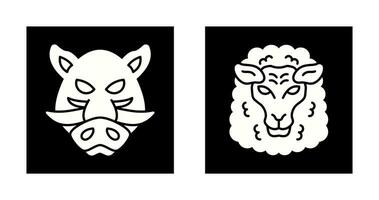 Sheep and Boar Icon vector