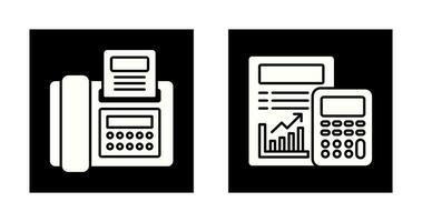 fax y calculador icono vector