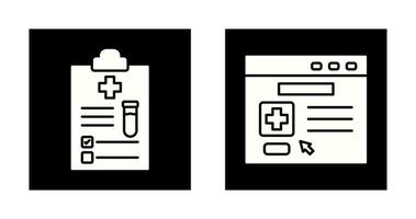 Medical Report and Browser Icon vector