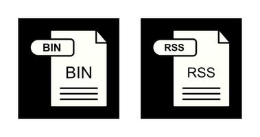 BIN and RSS Icon vector