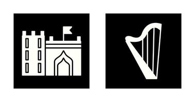 Castle with Flag and Harp Icon vector