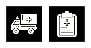 Ambulance and prescription Icon vector