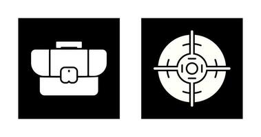 Briefcase and Target Icon vector