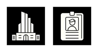 Id Card and Office Building Icon vector