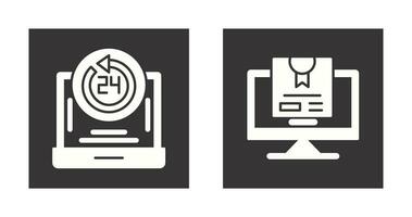 24h Support and New Lable Icon vector