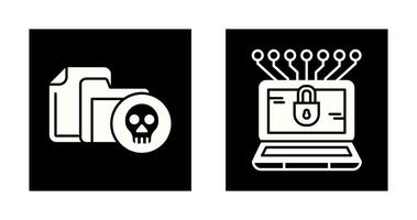 infectado archivo y dinero hackear icono vector