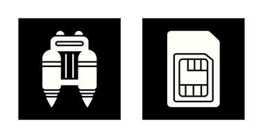 Jetpack and Sim Card Icon vector