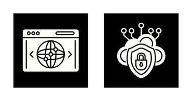 Cloud Security and Website Icon vector