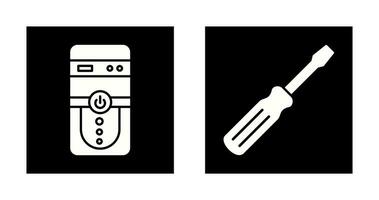 Cpu and Screw driver Icon vector