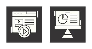 Video Content and Pie Chart Icon vector