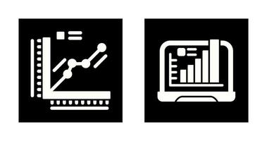 Graph and Laptop Icon vector