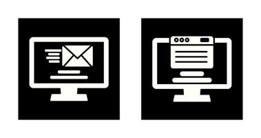 correo y web icono vector