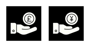 Pound and Yen Icon vector