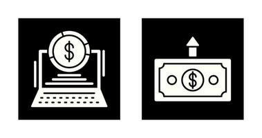 tarta gráfico y dinero arriba icono vector