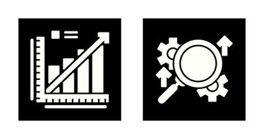 Line Graph and Search Icon vector