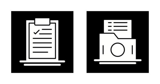 Clipboard and List Folder Icon vector