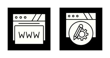 Setting and Web Browser Icon vector