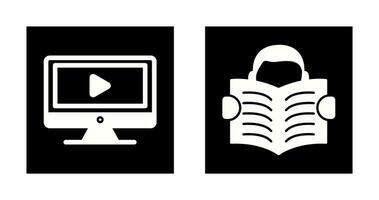 Video Lesson and Reading Icon vector