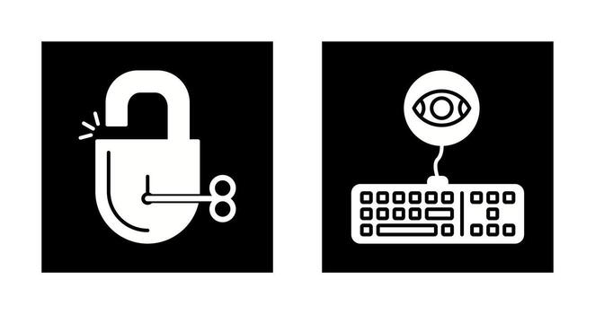 desbloquear y registrador de teclas icono vector