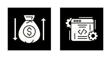 Money Bag and Coding Icon vector