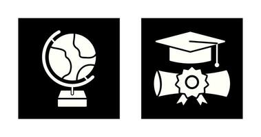 Globe and Graduation Icon vector