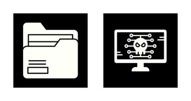 Folder and Malware Icon vector