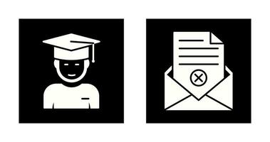 Graduate Student and Rejection Of A Letter Icon vector