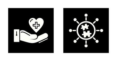 Puzzle and Care Icon vector